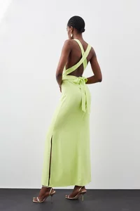 lime-cowl-neck-woven-crepe-midi-wrap-dress